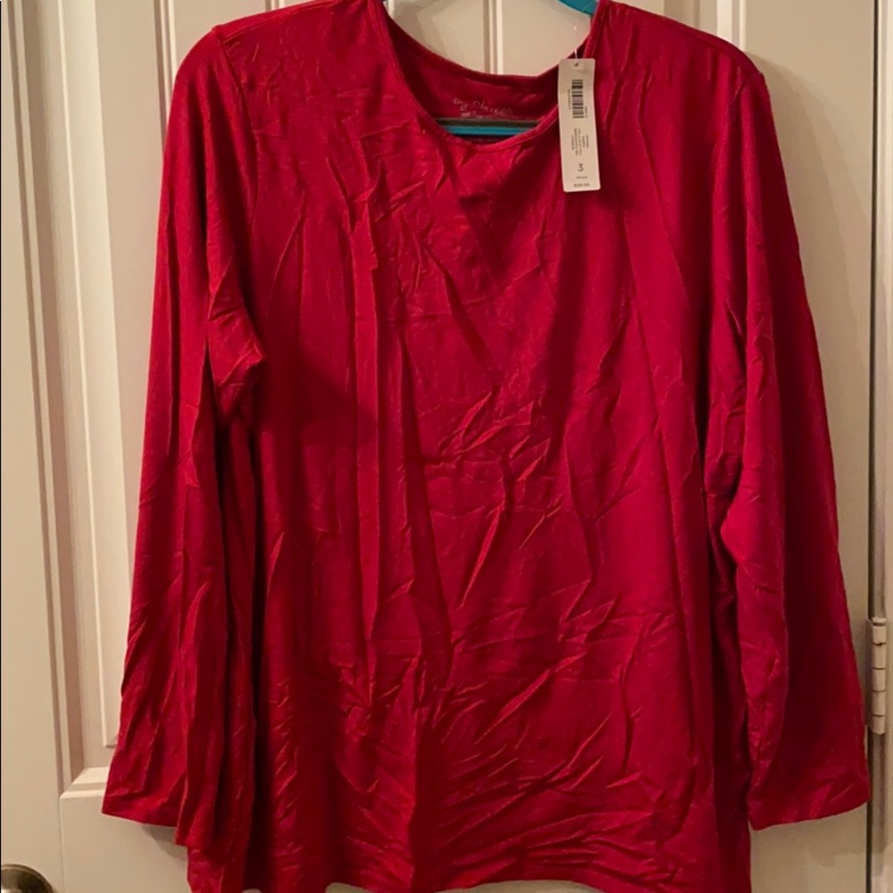 NWT Chico’s Size 3 Red Long Sleeve Top